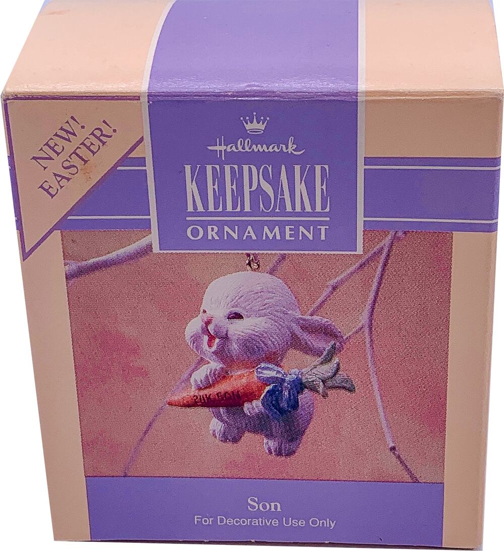 1990 Hallmark Keepsake Easter Ornament SON Bunny Ornament in Box